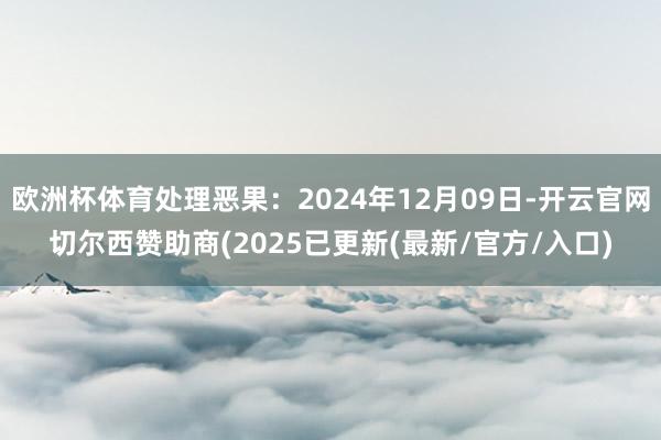 欧洲杯体育处理恶果：2024年12月09日-开云官网切尔西赞助商(2025已更新(最新/官方/入口)