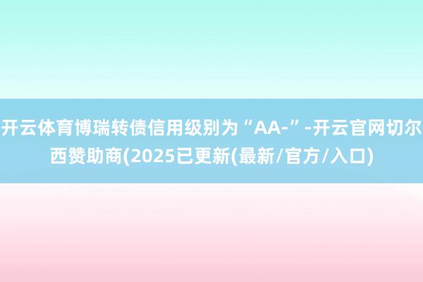 开云体育博瑞转债信用级别为“AA-”-开云官网切尔西赞助商(2025已更新(最新/官方/入口)