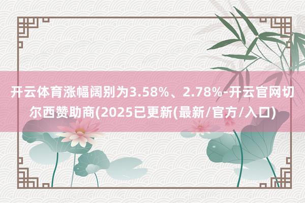 开云体育涨幅阔别为3.58%、2.78%-开云官网切尔西赞助商(2025已更新(最新/官方/入口)