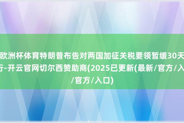 欧洲杯体育特朗普布告对两国加征关税要领暂缓30天实行-开云官网切尔西赞助商(2025已更新(最新/官方/入口)