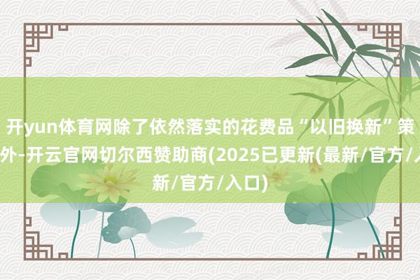 开yun体育网除了依然落实的花费品“以旧换新”策略以外-开云官网切尔西赞助商(2025已更新(最新/官方/入口)